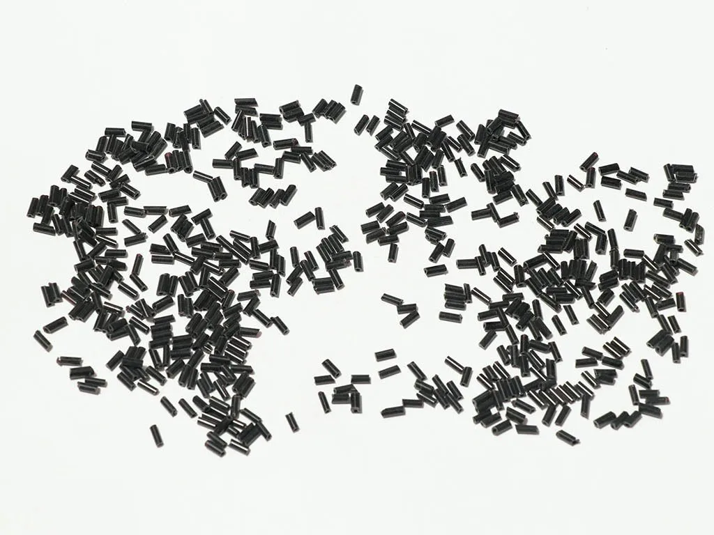 Black Opaque Pipe / Bugle Glass Seed Beads - 4.5 mm (Wholesale)