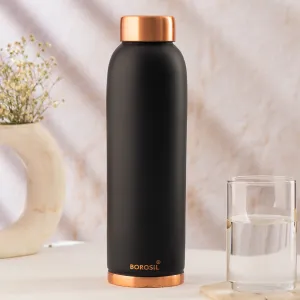 Borosil Eco Copper Bottle, Black