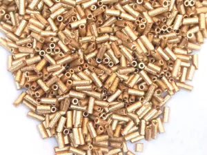Dull Golden Pipe / Bugle Glass Seed Beads