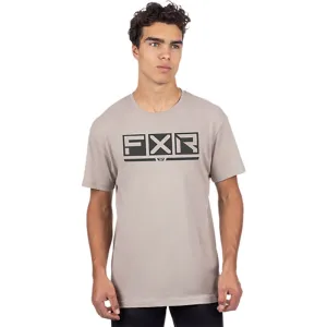 FXR  Mens Podium Premium T-Shirt Tee Short Sleeve Cotton Casual Stone Asphalt